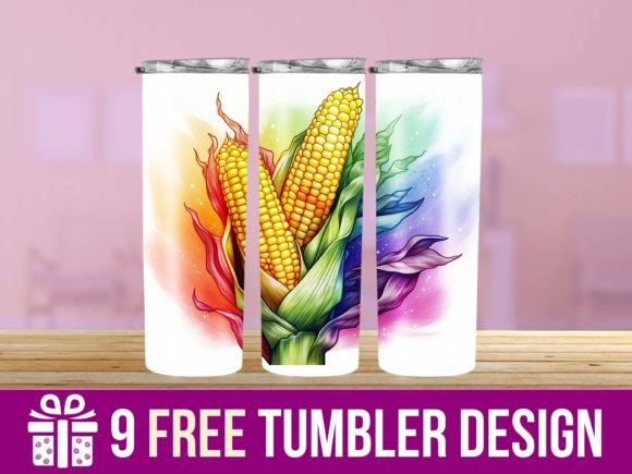 3D Corn Tumbler Wrap Designs