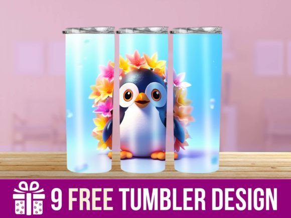 3D Cute Penguin Tumbler: Craft Graphics for Branding