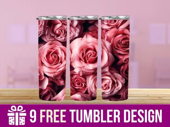 3D Cute Pink Roses Tumbler Designs: A Designer Review