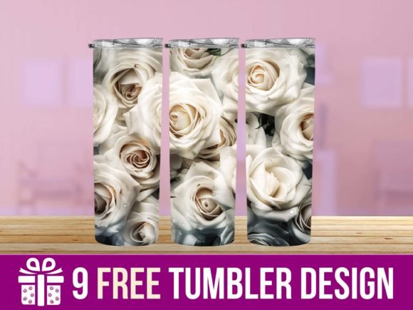 3D Cute White Roses Tumbler: Graphics & Crafts Review