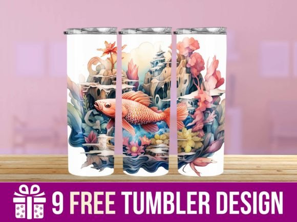 3D Fish Tumbler Wrap Designs: Graphics Meets Crafts