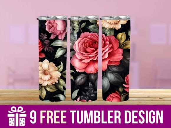 3D Flowers Tumbler Wrap Designs: Graphics & Crafts