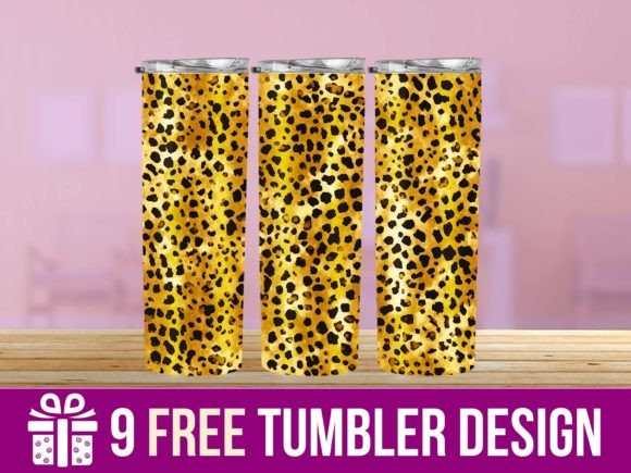 3D Leopard Seamless Pattern Tumbler Wrap for Crafts Graphics