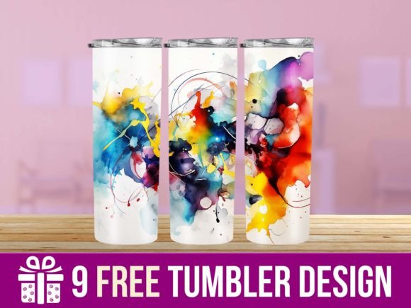 3DColor Splash Graphics for Tumbler Crafts