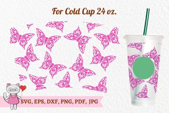 Butterfly Tumbler SVG Graphics for Tumbler Wraps