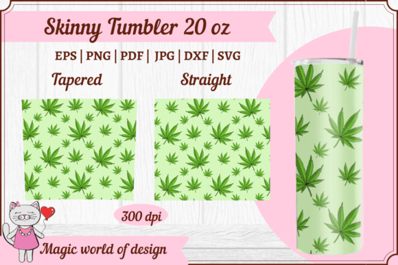 Cannabis Leaf Design 20oz Tumbler Graphics & Tumbler Wraps
