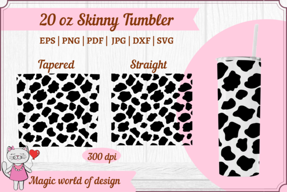 Cow Print 20 Oz Tumbler Graphics for Wraps