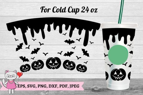 Full Wrap Halloween Pumpkin Starbucks Cup Graphics & Tumbler Wraps