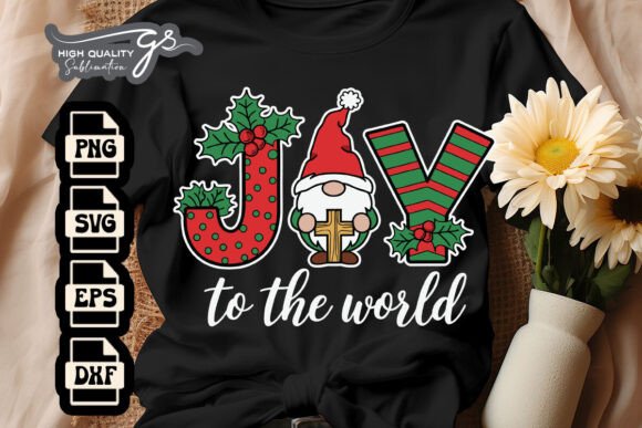 Joy to the World Gnome Merry Xmas SVG: Craft Graphics