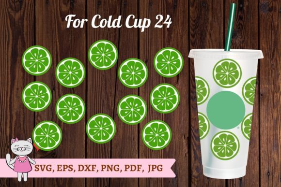 Lime Wrap Starbucks Cold Cup 24 Svg: Tumbler Wraps Graphics