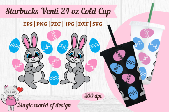 Starbucks Cold 24 Oz Easter Egg Cup SVG: Tumbler Wrap Graphics