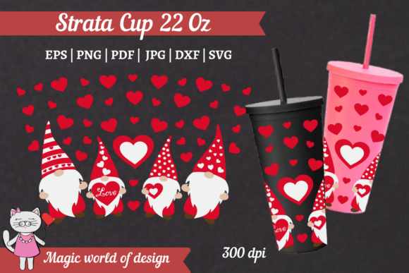 Valentine Gnome SVG for Tumbler Wraps and Graphics